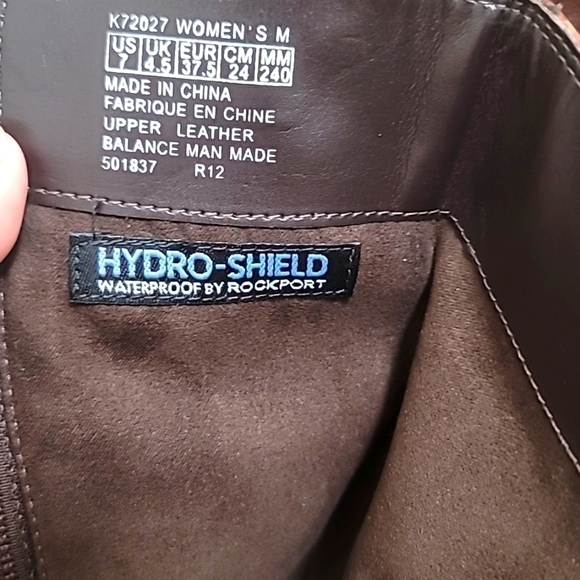 ROCKPORT WOMEN'S TRISTINA GORE TALL LEATHER WATERPROOF WIDE CALF BROWN BOOTS 7 - Picture 8 of 16